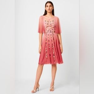 NWOT French Connection "Amana" Pink Floral Embroidered Dress Size 6